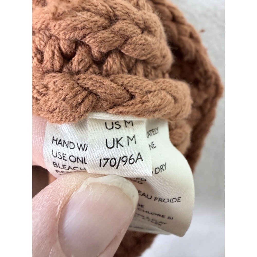 Free People Chunky Knit Mock Neck Sweater‎ Rust Orange Slouchy Boxy Boho M - Picture 5 of 16